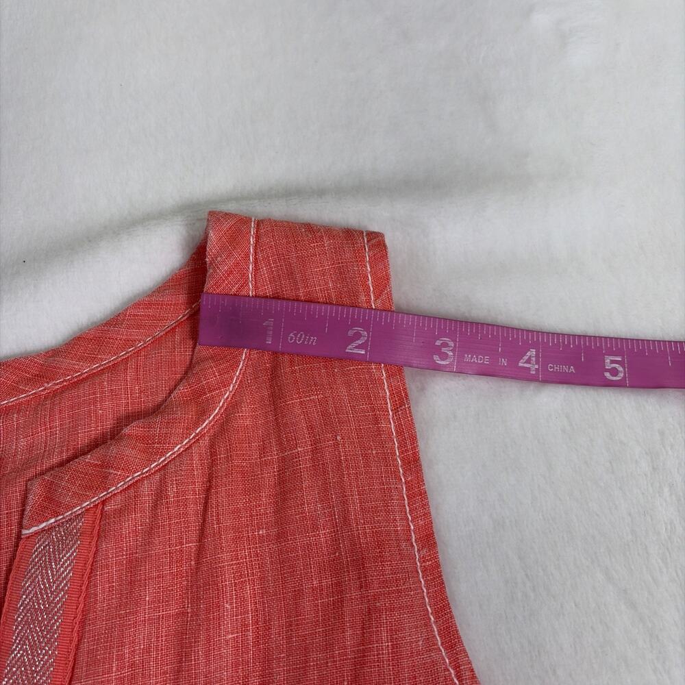 Tommy Bahama 100% Linen Shift Dress Sleeveless Peachy Orange Women’s XS Coastal - Picture 5 of 10